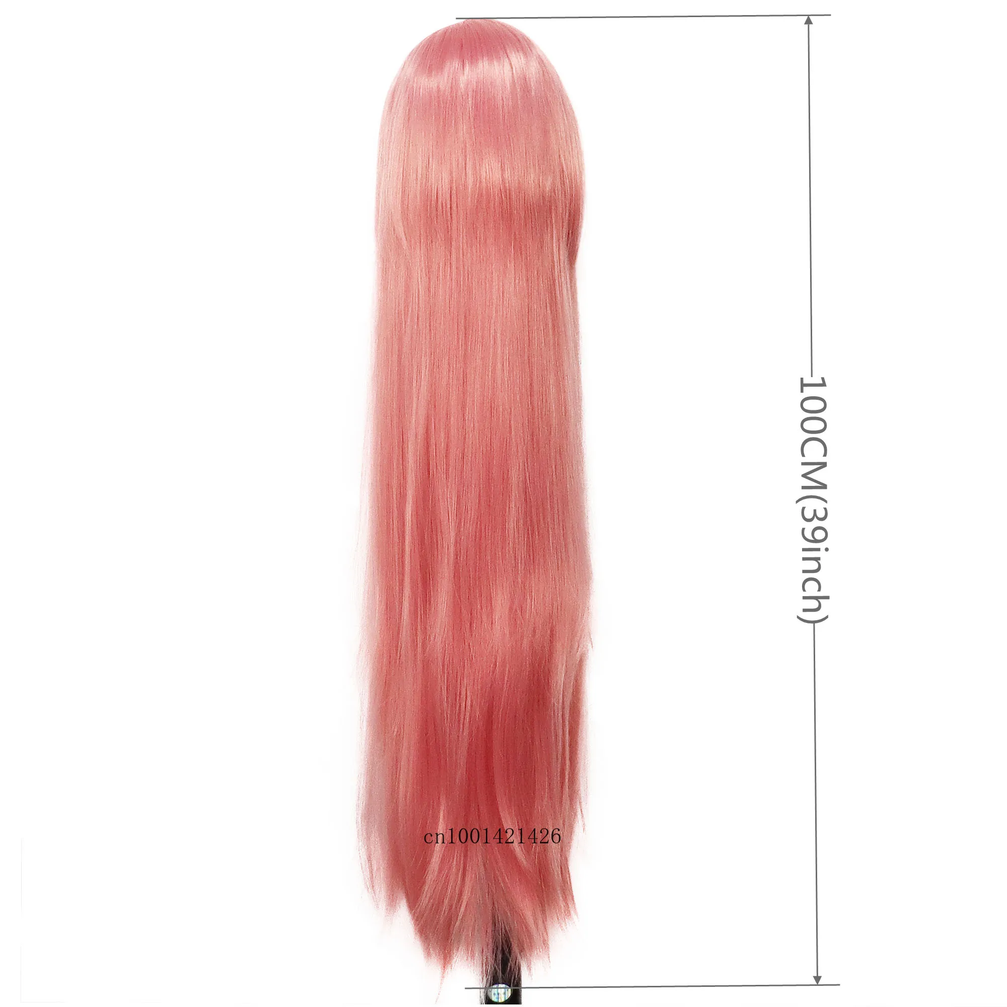 Light Pink Long Straight Synthetic Wigs with Bangs Cosplay Halloween Lolita Colorful Wig for Women Natural Heat Resistant Fiber