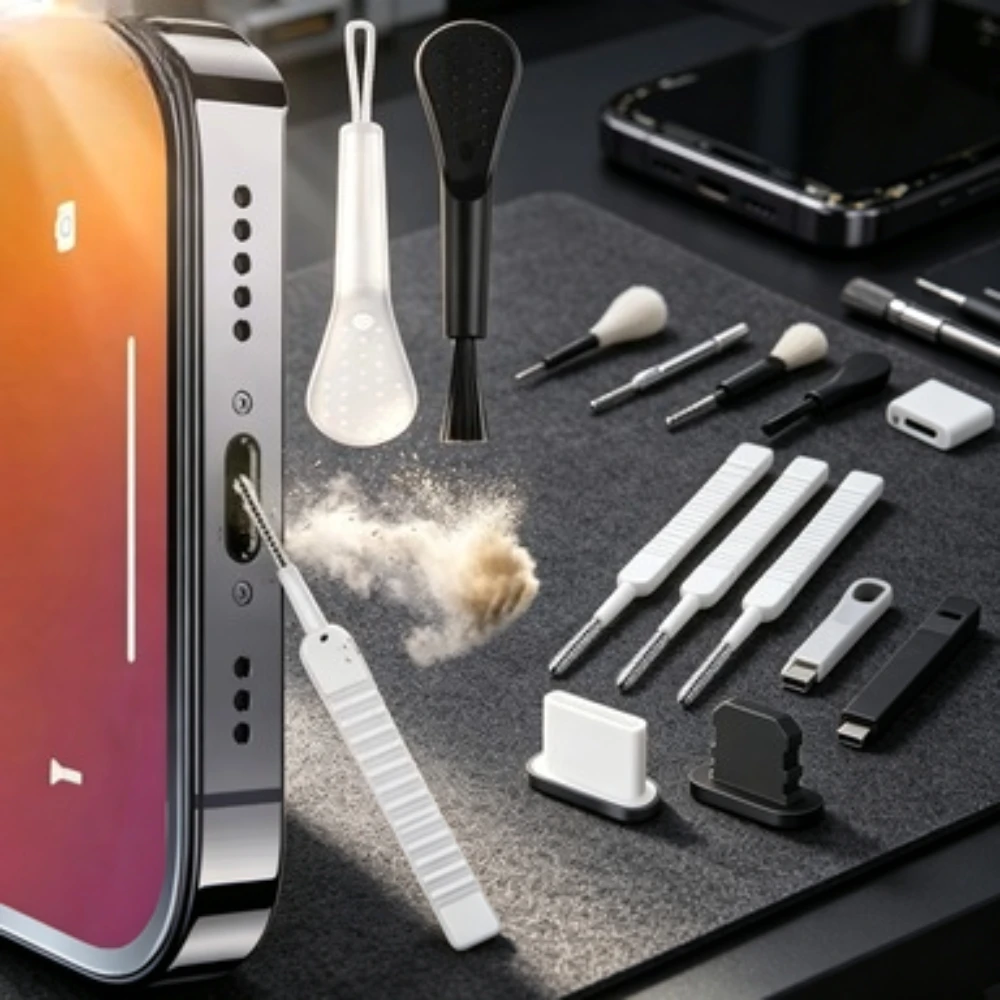 13/14Pcs Phone Speaker Charging Hole Cleaning Kit Dust Plug Removal Brush Earphone Clean Tool Compatible iPhone Xiaomi Samsung