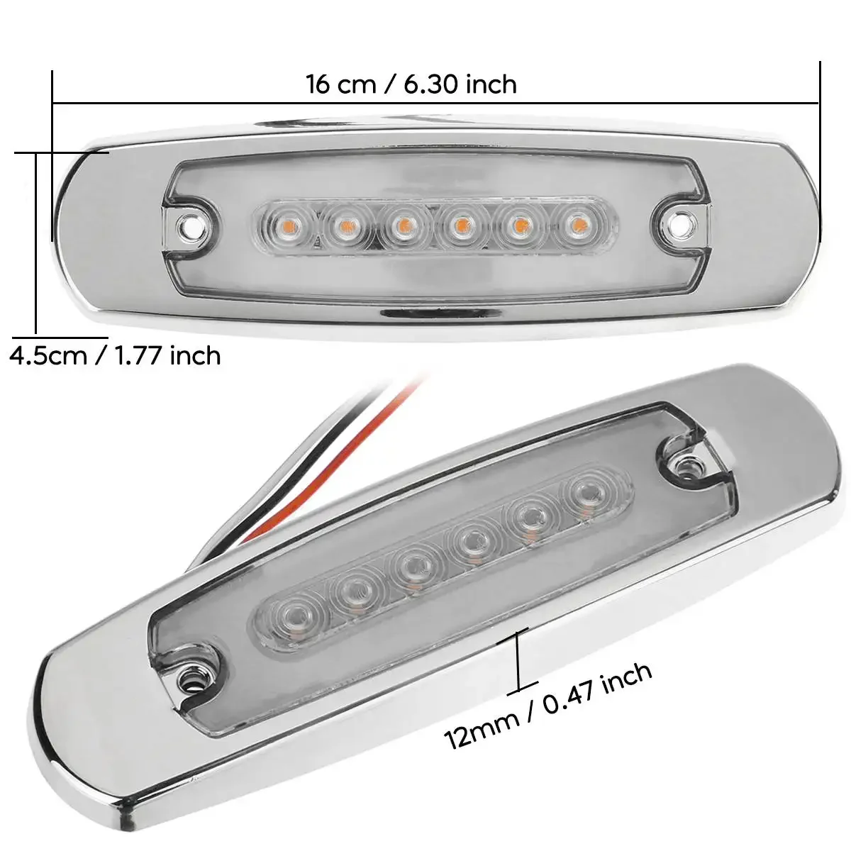 10PCS 18LED 12V-24V External Side Marker Light Clearance Signal Lamp Rear Warning Indicators Trailer Truck Lorry Caravan