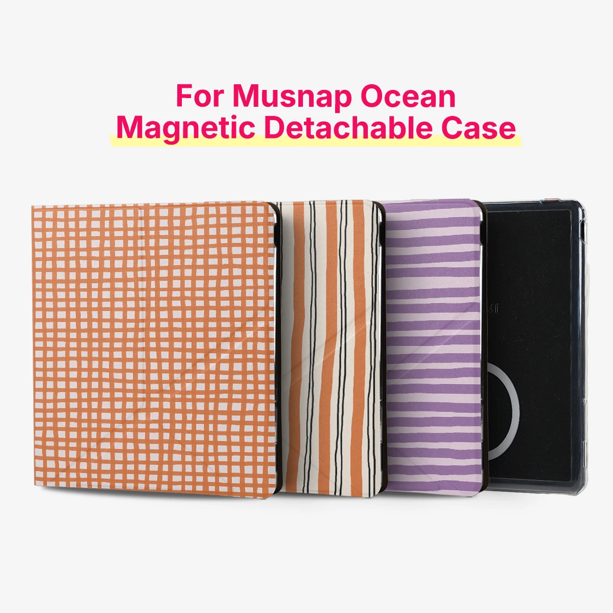 Murmole Classic Stripe Magnetic Case suit for Musnap Ocean Oceanc iReader Ocean5pro 7 Inch Detachable Stand Acrylic Slim Cover