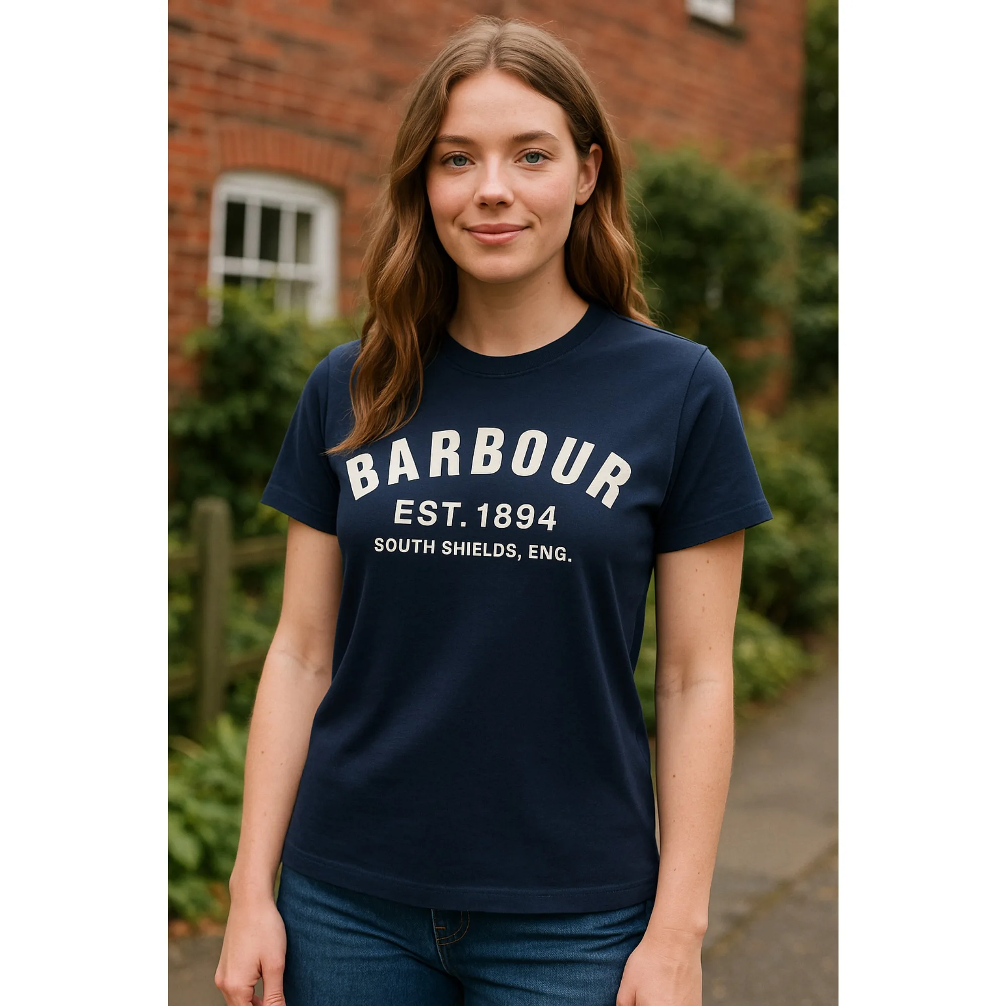 Barbour, novedad de verano, Camiseta de algodón para deportes al aire libre, estampado de patrón periférico, camisetas de algodón alto para hombres y mujeres, Top de gran tamaño