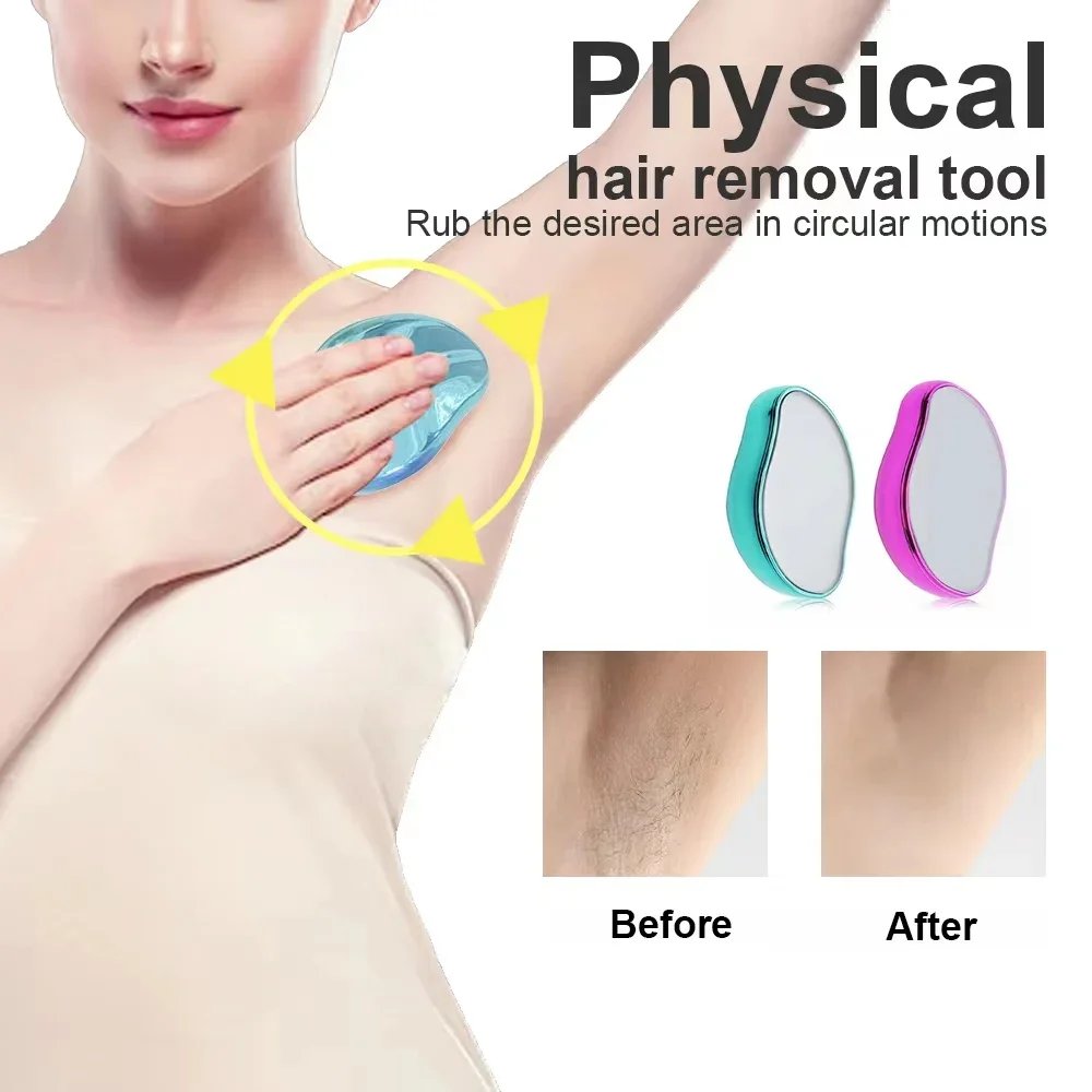 Depiladora Física de Cristal Reutilizable, Fácil de Limpiar, Portátil, Herramienta de Depilación para Piernas, Brazos, Axilas y Cuerpo, Accesorio de Belleza