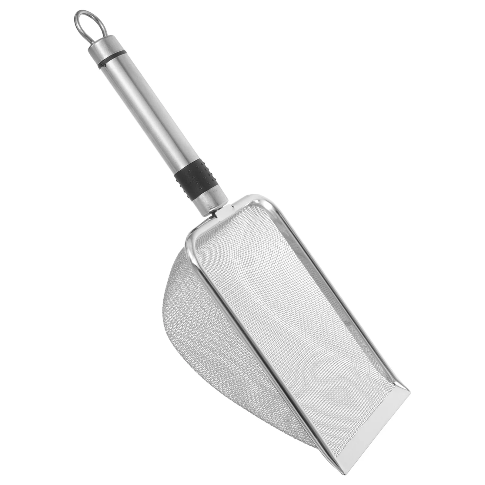 الزواحف تررم الفولاذ المقاوم للصدأ القمامة مغرفة مرشح شبكي أداة تنظيف سهلة 123 الرمال المغربل الرمال مغرفة غربلة مجرفة