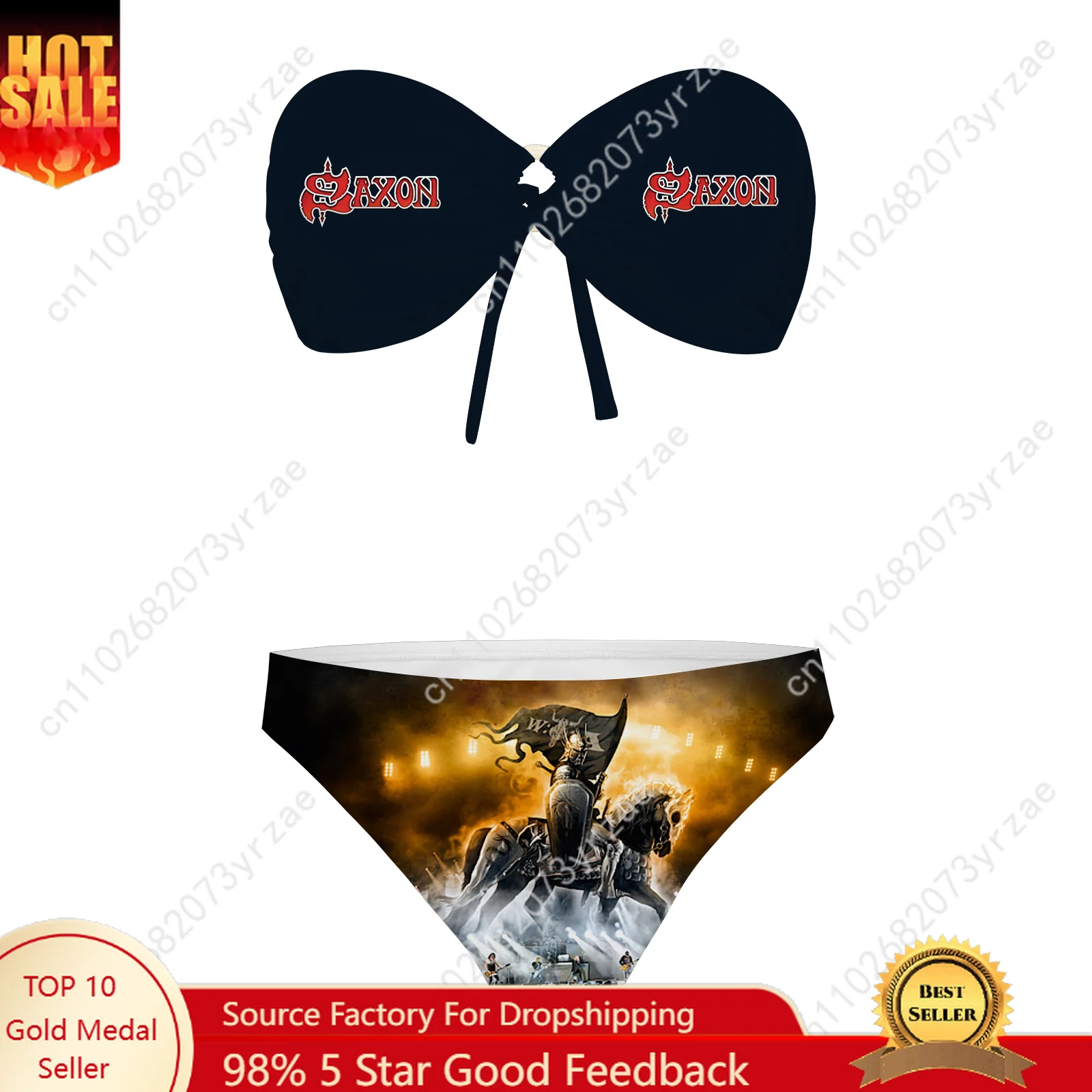 

Saxon Band Strapless Swimsuit Womens Beachwear Personalized Fashion Swimwear Pool Party Beach Sexy Bikini Custom Bathing Suits