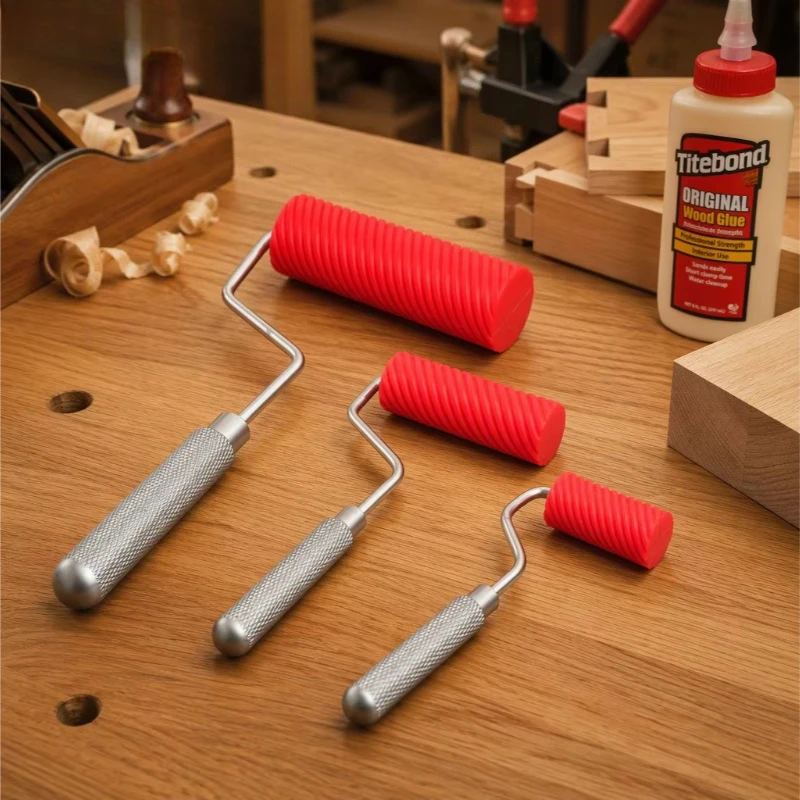 Woodworking Brush Tool Set Soft Silicone Glues Applicator Thin Scraper Glues Tray DIY Crafts Glues Spreader Brush Reusable