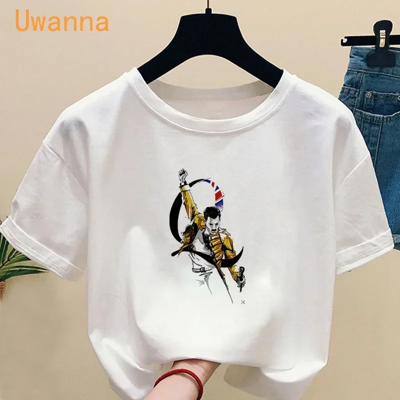 Freddie Mercury T Shirt Women Printed Hip Hop Short Sleeve Streetwear Harajuku Casual Music T-shirt Funny Graphic Tees Womens