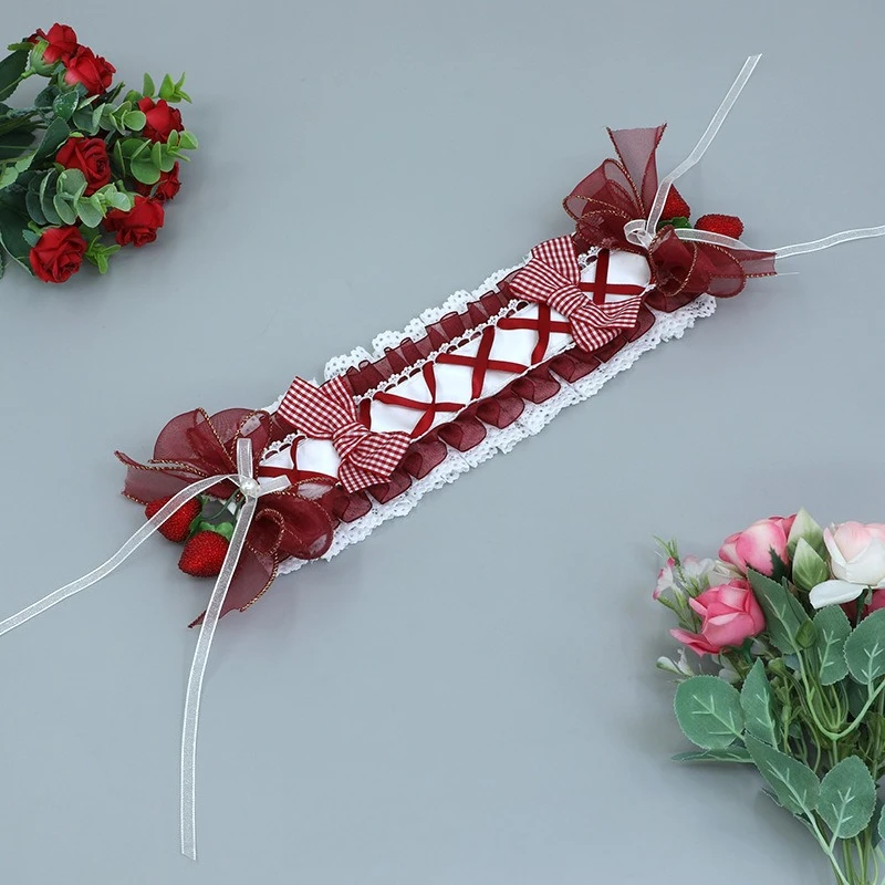 

1pc Lolita Headband Handmade Cute Fashion Accessory Strawberry Smoothie Sweet Headband Suitable for Lolita Clothing