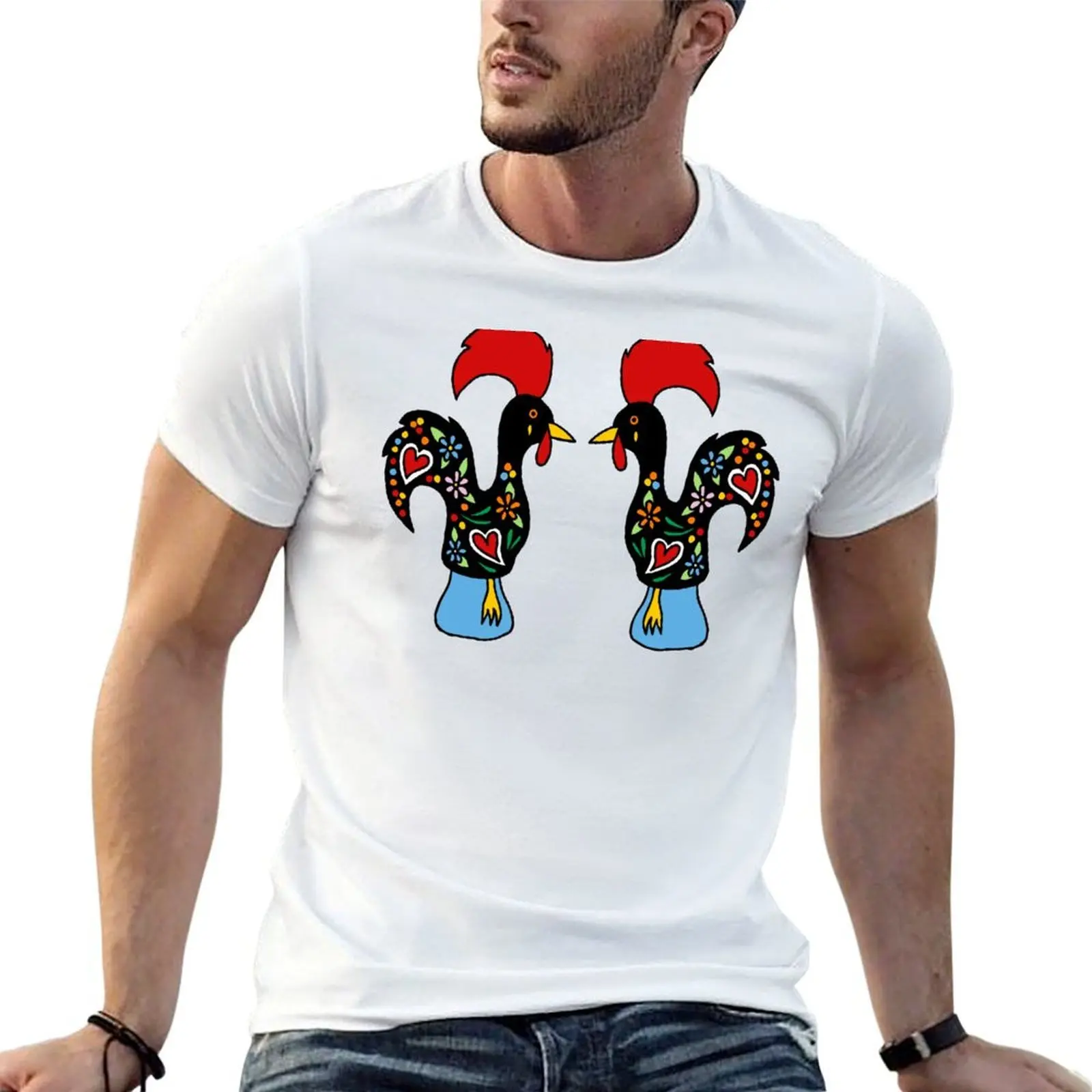 Galinho de Barcelos | |   Portugal | |   Viagem | |   Camiseta Souvenir G Man, camisetas para homens, camisetas gráficas, camiseta
