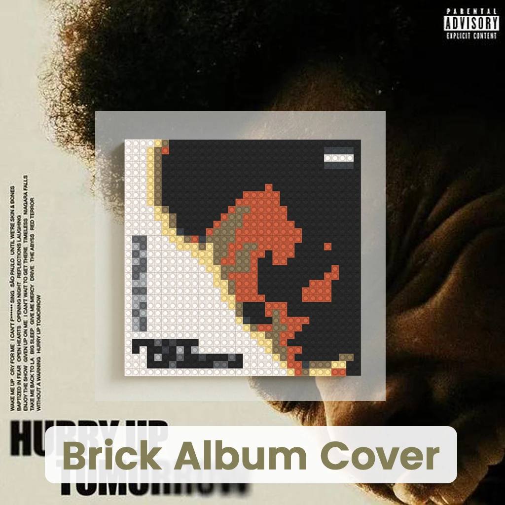 

T-The Weeknd Album Cover PosterBuilding Blocks Pixel Art Mosaic Brick Painting Album Cover Wall Home Living Room Decor