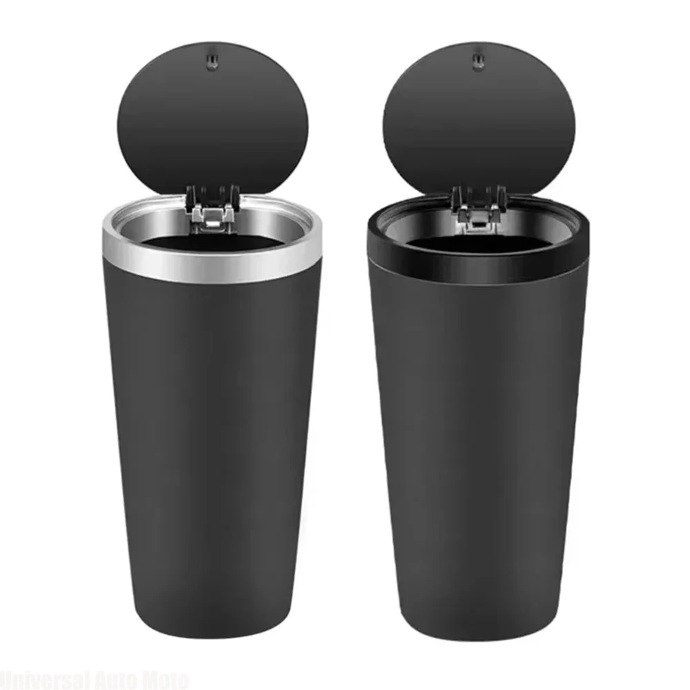 Compact Leakproof Mini Car Trash Can with Easy-Press Pop-Up Lid Durable Odor-Blocking Waterproof ABS Bin for Cup Holders Storage