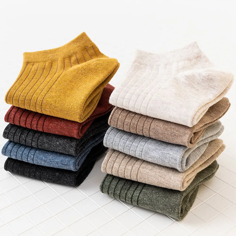 10Pair Boat Socks Women Pure Color Breathable Cotton Soft Ankle Sock Comfortable Low Cut Socks for Casual Dress