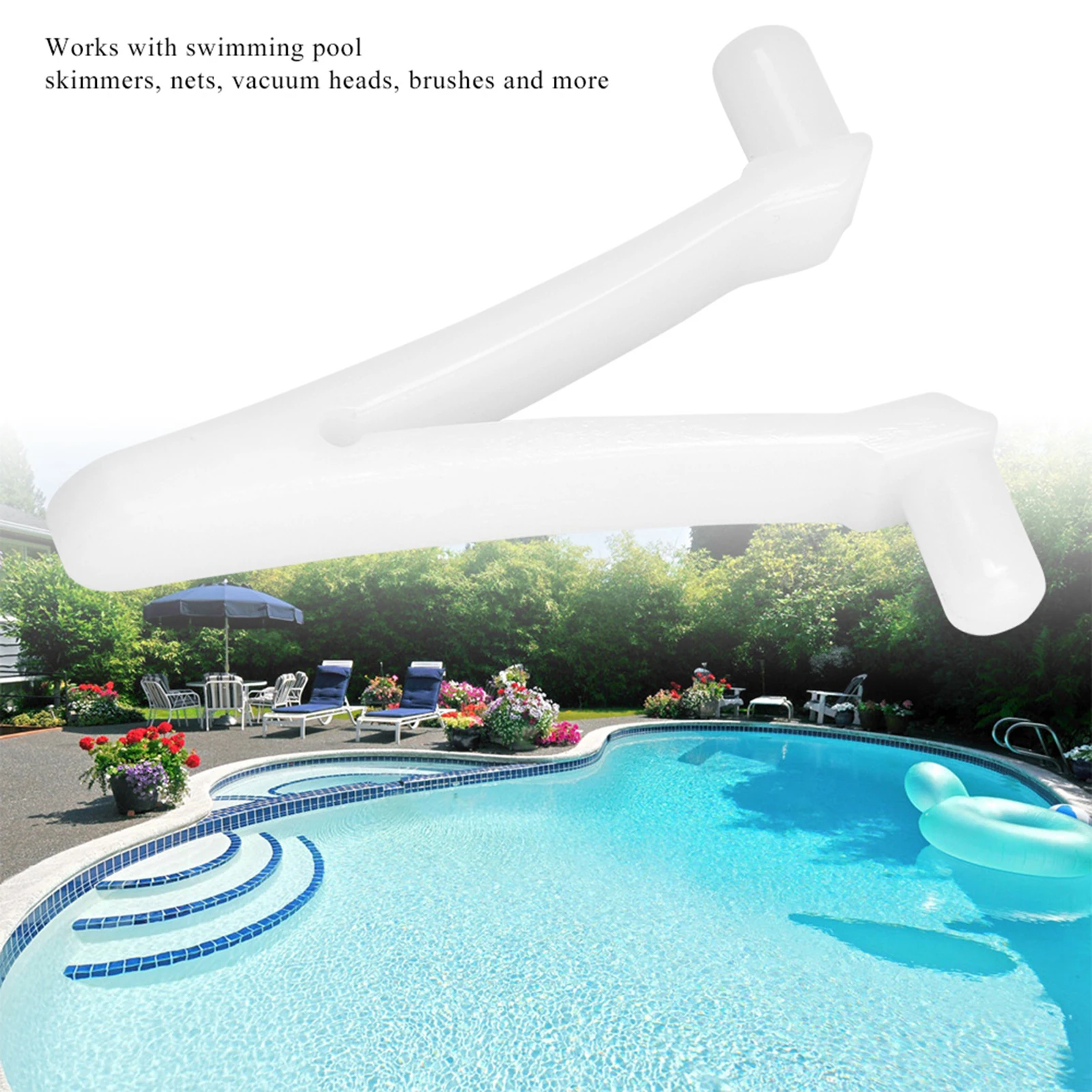 6pcs Pool Supply V Clip Resin Swimming Pool Pole Fixing Parts For Pool Spa Brush, Leaf Rake, Leaf Skimmer, Vacuum Head