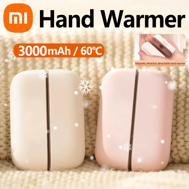 

Xiaomi 2 in 1 Hand Warmers Magnetic 3000Mah Rechargeable Electric Outdoor Handwarmers Ergonomic Compact Pocket Heater Tech