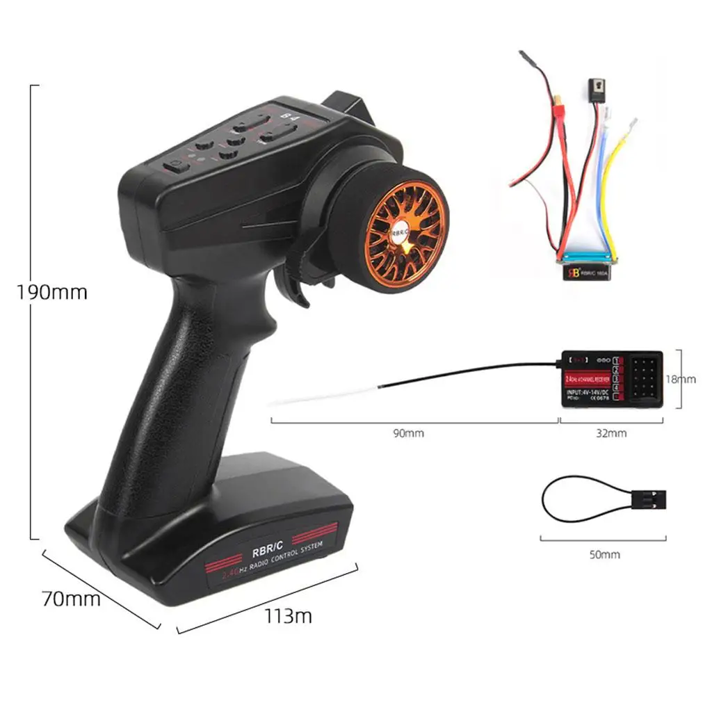 RC 2.4G 4Channels Radio System Transmitter with Receiver for RC Car Boat