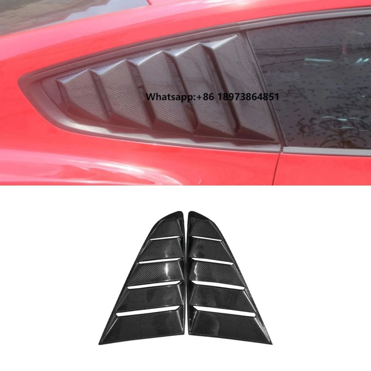 

Car Side Rear Window Louver Shutter Cover For Ford Mustang 2014-2022 Body Kit Car Accessories