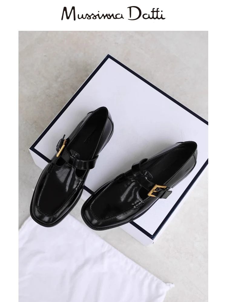 Murrinna Daffi 2024 New Fashion Women Shoes Loafers Platform Women Cow Leather Round Toe Slip on Ladies Chunky Heel Shoes