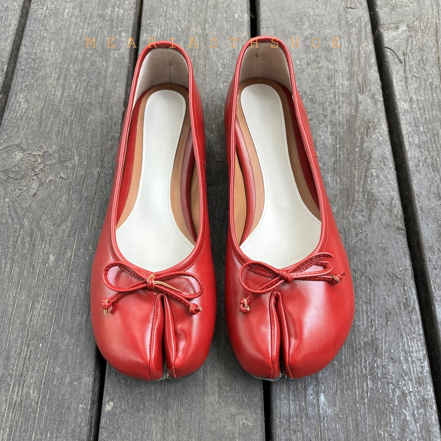 Women Flats Bowknot Tabi Ninja Shoes Woman Ladies Microfiber Leather Comfy Flats Split Toe Slippers Soft Bottom Loafers Solid