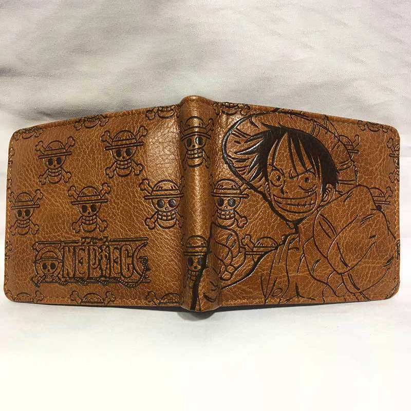 One Piece Luffy Wallet Men PU Leather Short Wallets Cartoon Fashion Large Capacity Multifunctional Credit Card Holder Coin Purse