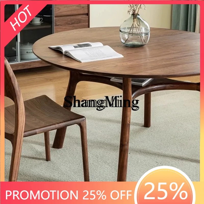 FG good-looking new Chinese ash wood dining table and chair combination small apartment dining suite walnut solid wood furniture