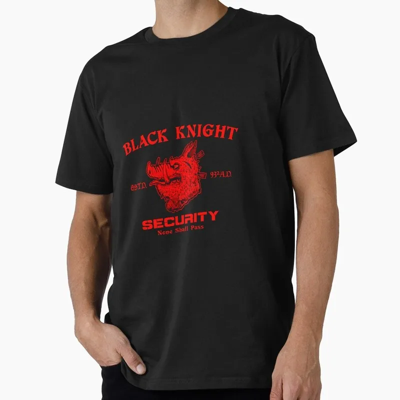 Black Knight Security Monty Python Gift T-shirt 0701 Short Sleeve O-Neck Graphic clothes All size Tops S-6XL