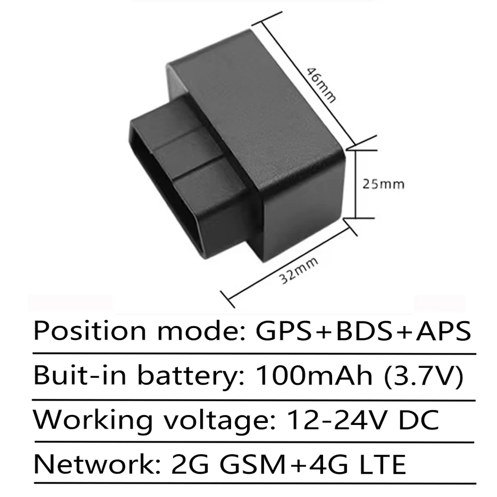 New Mini OBD GPS Voice Monitor Tracker 16PIN OBD II Plug Play Car GSM OBD2 Tracking Device GPS locator with online Software APP