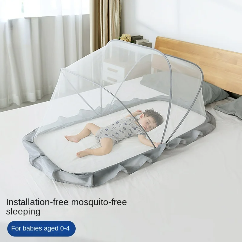 Full Cover Type  Baby Mosquito Net Encrypted Yurt Children's Bed Folding Silent Open and Close Mosquito Repellent Cover