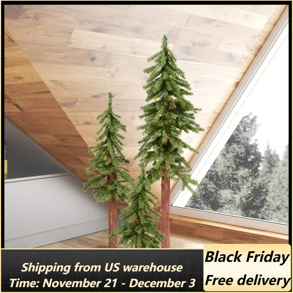 2' 3' 4' Natural Alpine Artificial Christmas Tree Set, Unlit - Christmas Tree Set