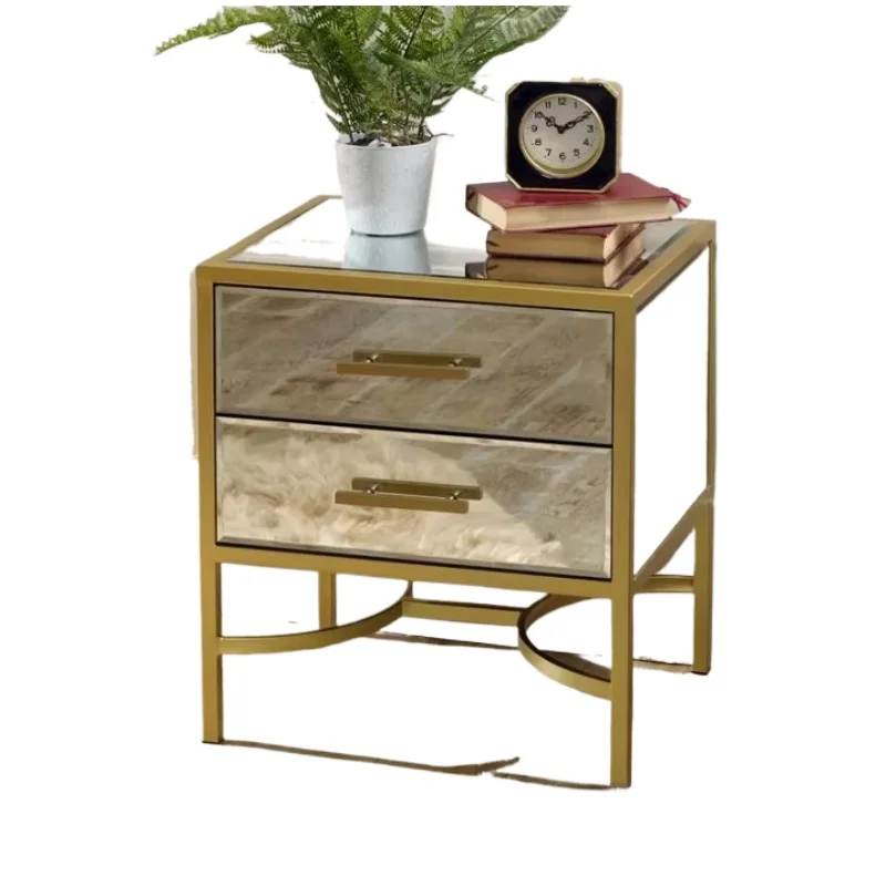 Antique gold metal wood mirror cabinet mirror furniture living room