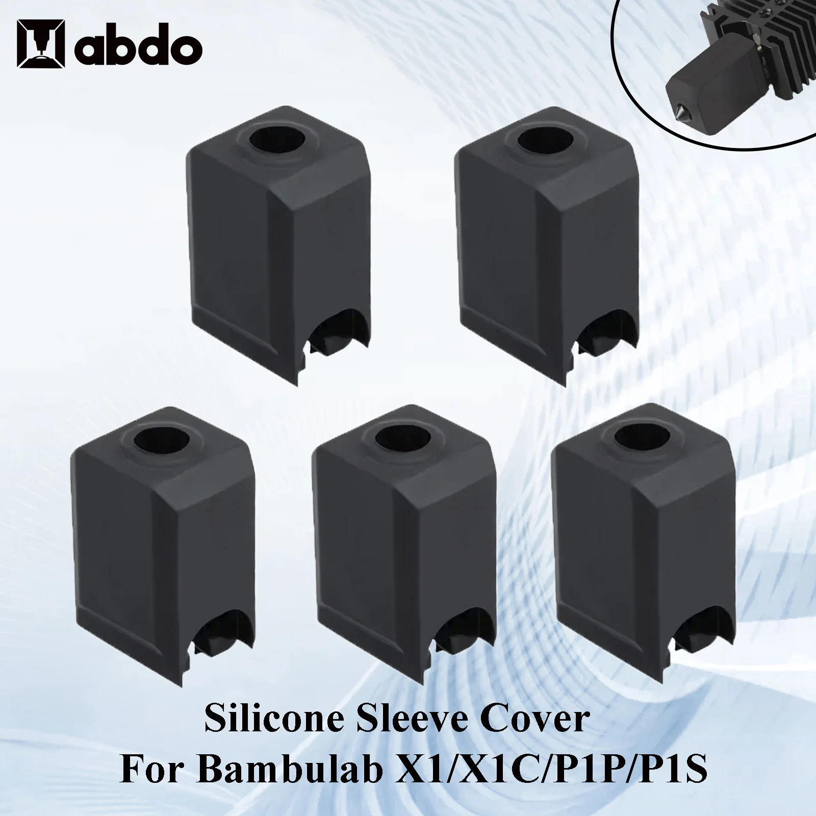 

3d Printer parts For Bambu Lab X1 X1C P1P P1S Silicone Sleeve Cover Extruder Protective Cover Heater Block Black Silicone Socks