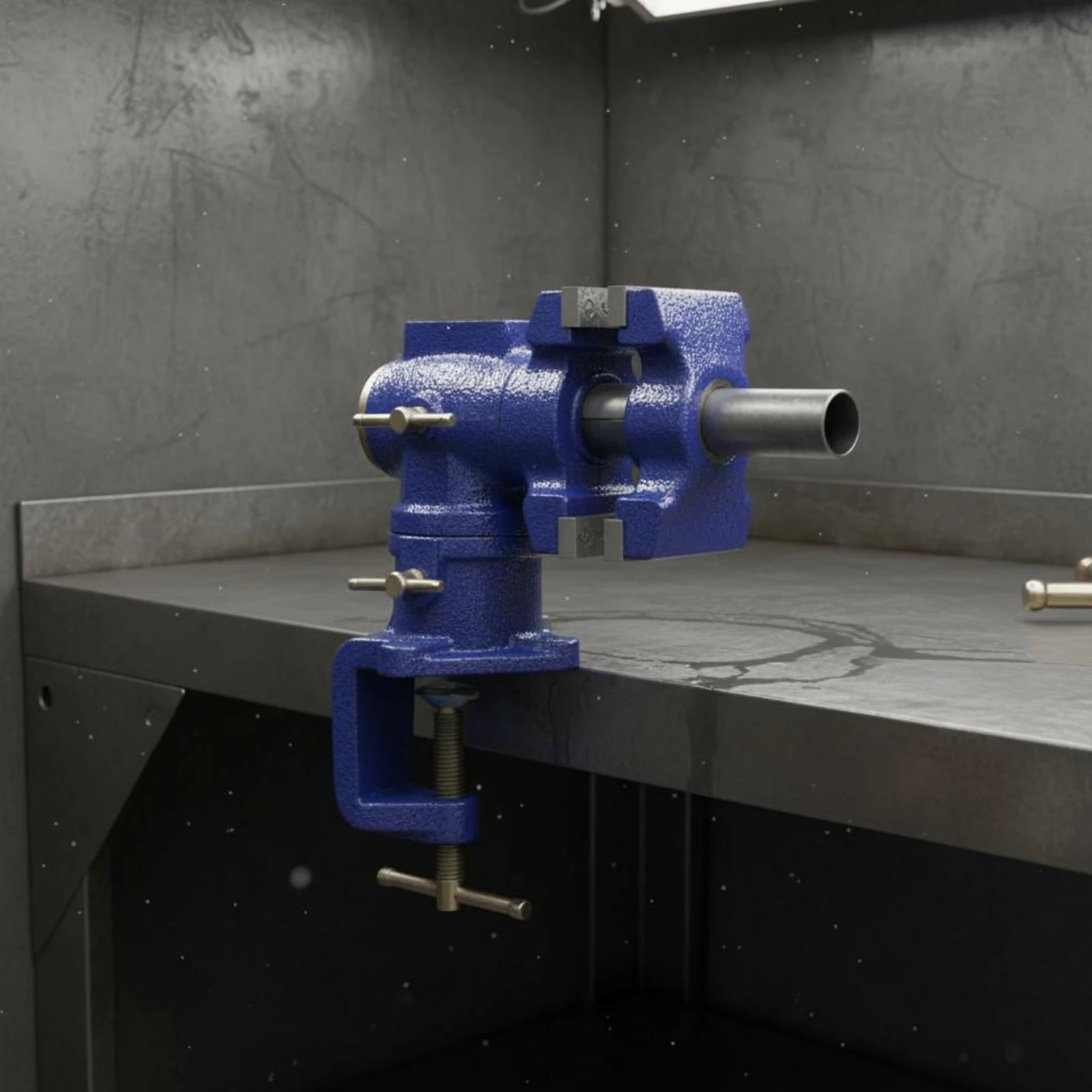 Rotating Clamp-on Bench Vise Steel Gripping Surfaces Hand Tool for Workbench