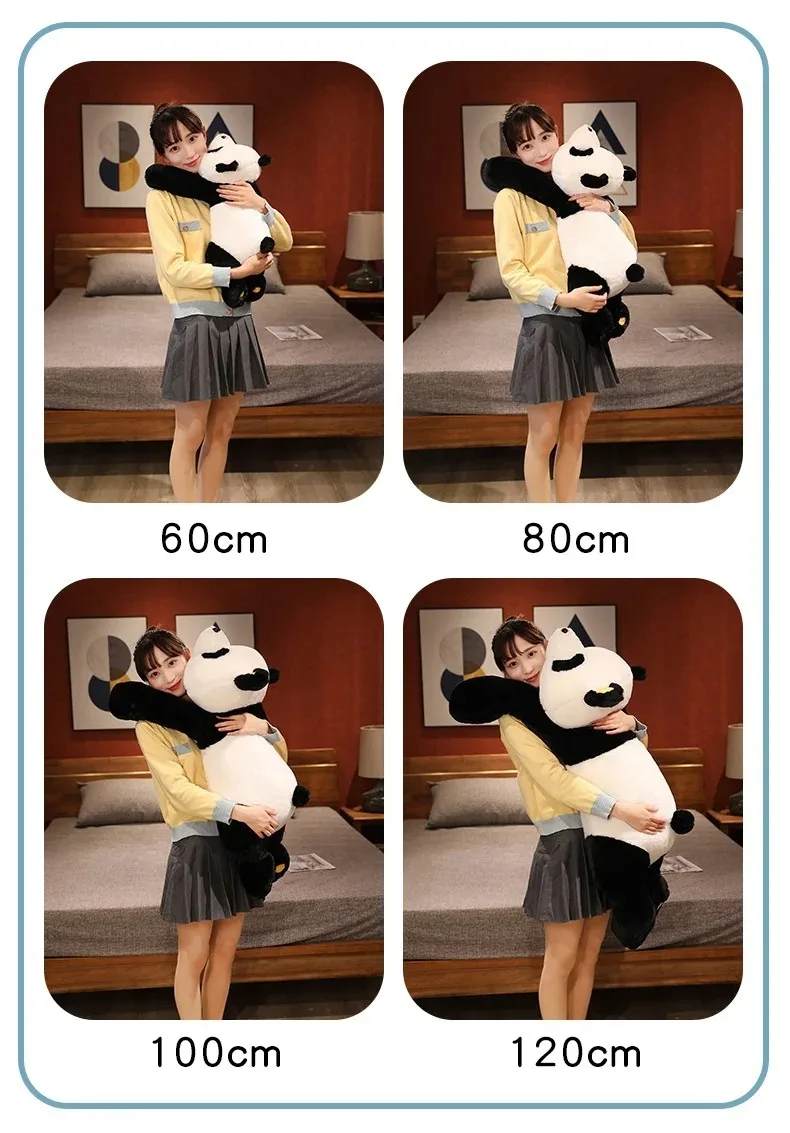 60 cm-120 cm Riesenpanda Plüschtiere Weiches Schlafkissen Cartoon Tier Bär Gefüllte Babypuppe Klassische Kindergeburtstag Weihnachtsgeschenke – Detail 7
