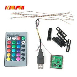 6 sztuk 1X4 USB pilot światło RGB zabawka budowlana MOC wiele trybów miasto przebarwienia DIY wysuwana elektroniczna cegła