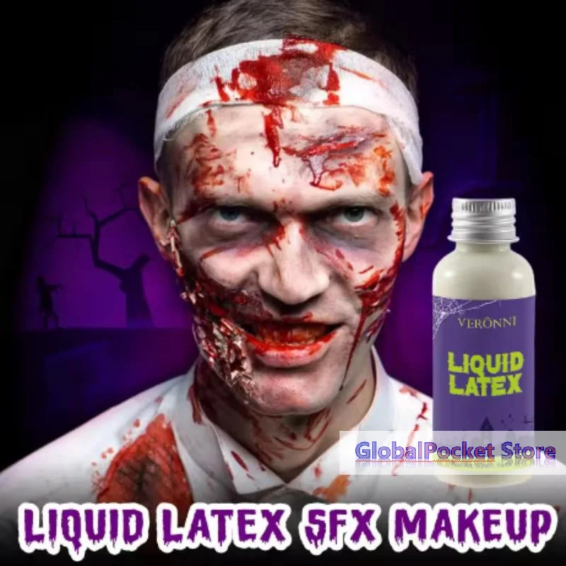 [TG823]30ml Liquid Latex For SFX Makeup Halloween Scars Wounds Prosthetics Bald Cap Tattoo Cover Professional