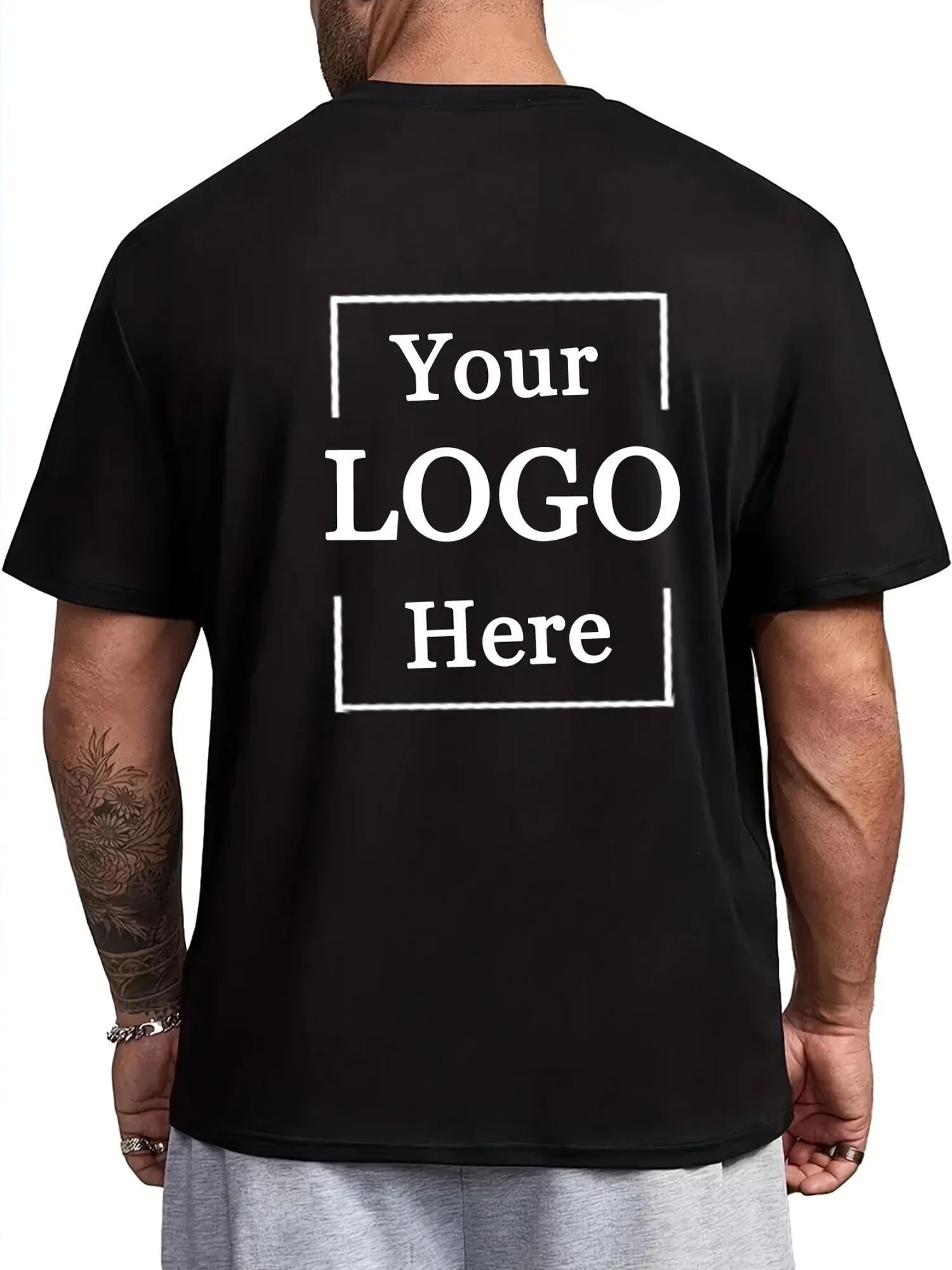 Customizable Men'S Fun T-Shirt - Personalized Front & Back Print, 100% cotton Short Sleeve Crew Neck, Machine Washable.