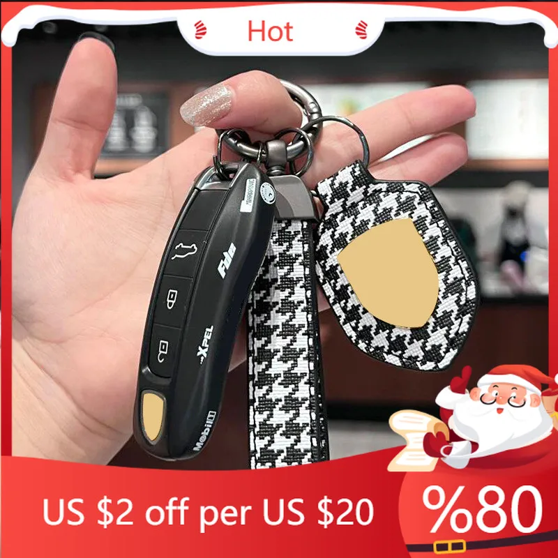 

Чехол для автомобильного ключа Hot Black Edition, модифицированный брелок, чехол, отделка для Porsche Cayenne Panamera 911, Macan Taycan Caym, внутренние наклейки
