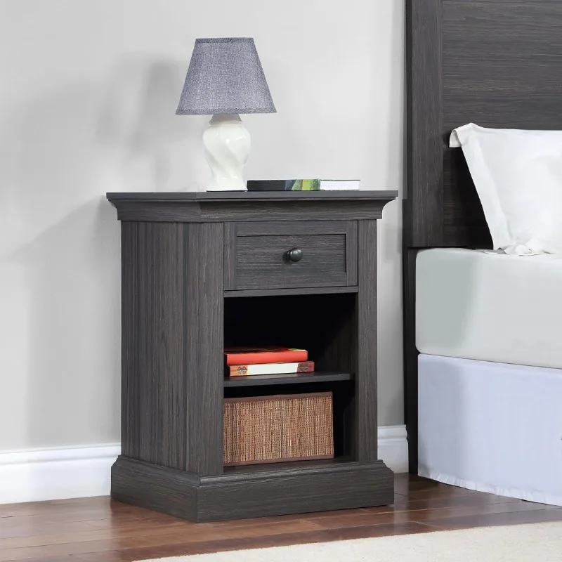 Canton Nightstand, Tobacco Oak Finish,bedroom furniture bedside table