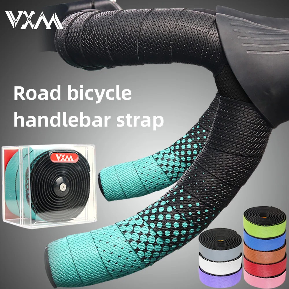 VXM Road Bicycle PU EVA Handlebar Tape Professional Wrapper Non-slip Shockproof Gradient color Cycling Balance Bike Tape Part