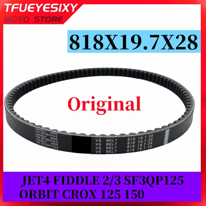 Correa de transmisión Original 818x19,7x28 Scooter ciclomotor ATV CVT fibra para QP125 ORBIT CROX 125 150 sym JET4 FIDDLE 2/3 SF3 818 19,7 28