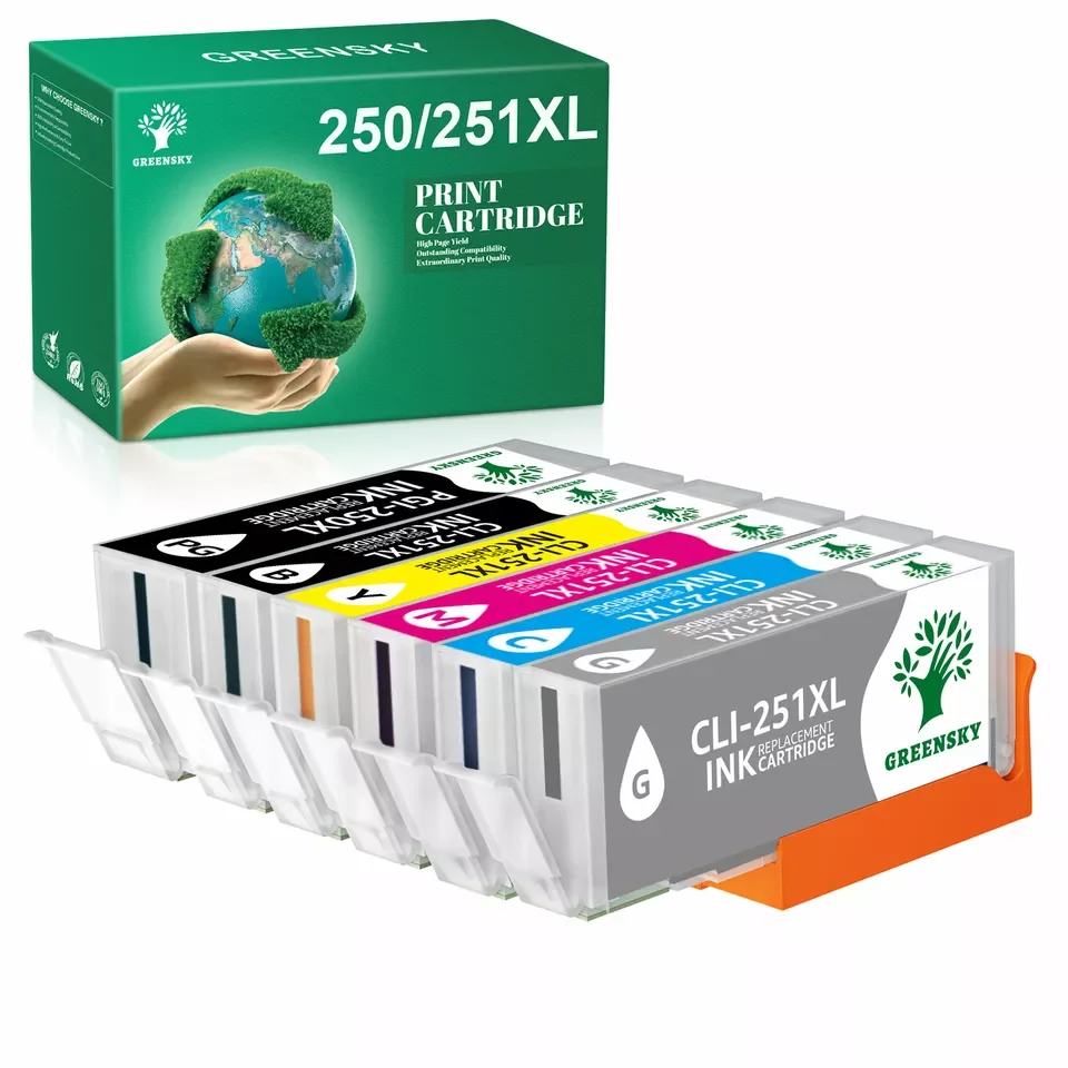 6x PGI-250XL CLI-251XL Gray Ink SET For Canon PIXMA MG7120 MG6320 MX722 MX922