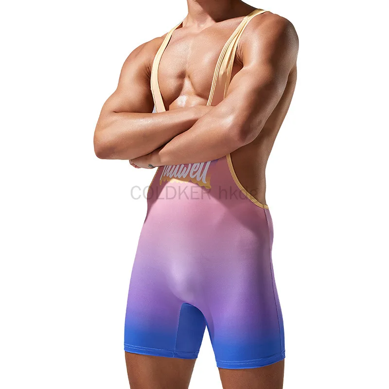 

TAUWELL Men's Undershirts Bodysuit Wrestling Singlet Fitness Workout Running Vest Bodywear Underwear Bodybuilding Jumpsuit