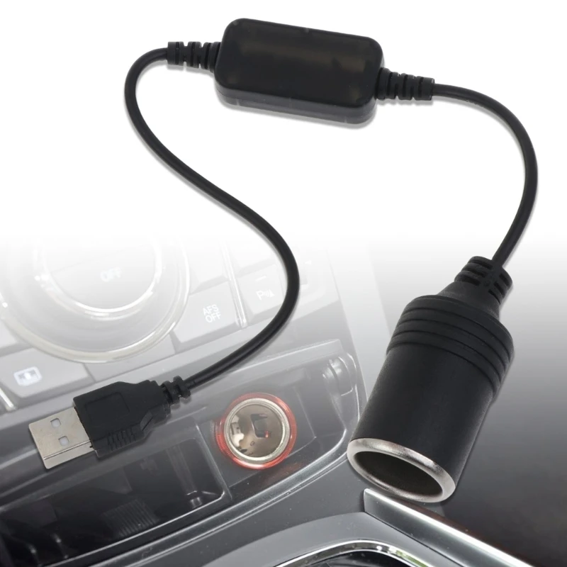Cable USB USB 5V macho a 12V Cable adaptador enchufe para encendedor cigarrillos coche