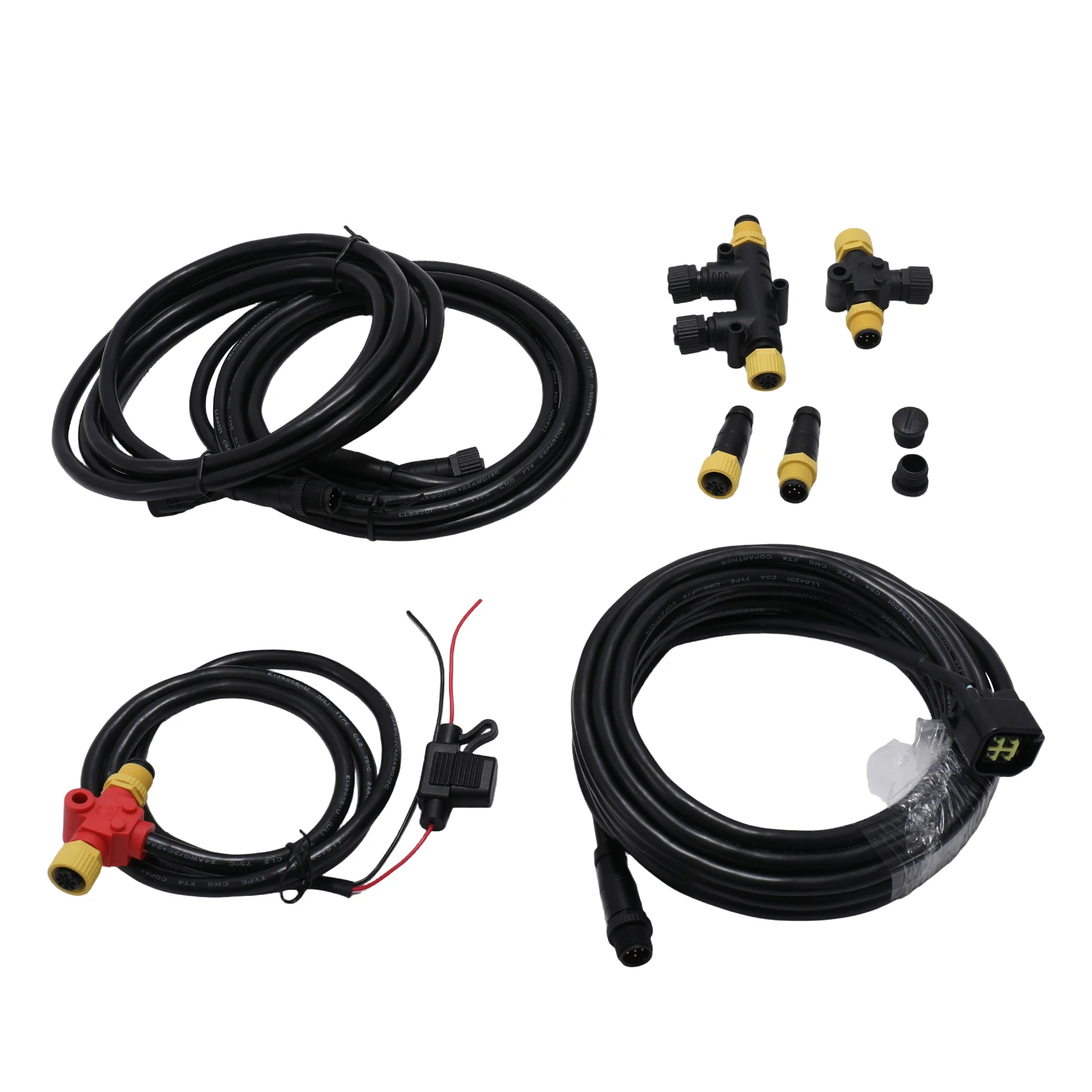 Engine Interface Cable for Yamaha Outboard Engine 2006-2023 Bundle, Dual Tees Kits Terminators Marine NMEA 2000 Starter Kit