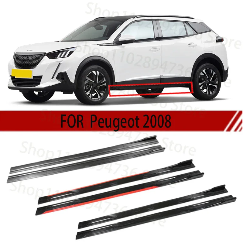 

FOR Peugeot 2008 2M Car Side Skirt Extension Plate Lip Separator Bumper 2.18M Racing Side Spoiler