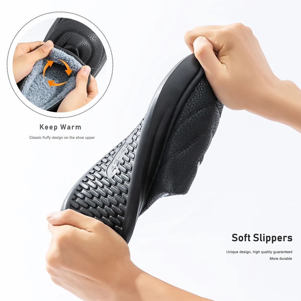 أحذية فاخرة من إسفنج الذاكرة المنزلية للرجال شباشب دافئة شتوية مريحة وعالية الجودة ونعل EVA ناعم #2