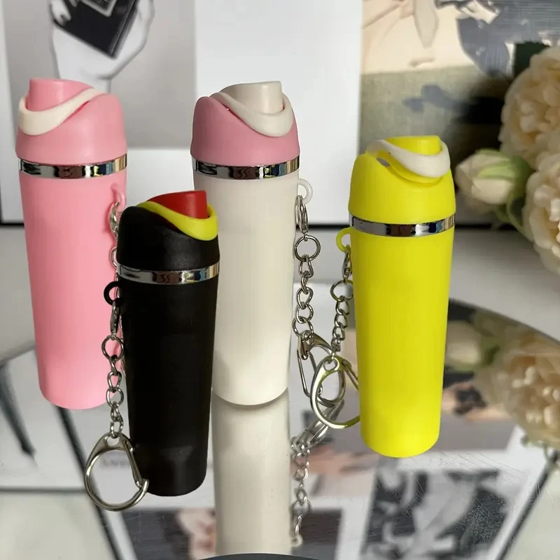 1/4 قطعة سلسلة مفاتيح عصرية على شكل كوب فواكه، يمكن أن تحمل الحلي الصغيرة وأحمر الشفاه وما إلى ذلك، هدية مثالية للسفر والارتداء اليومي #5