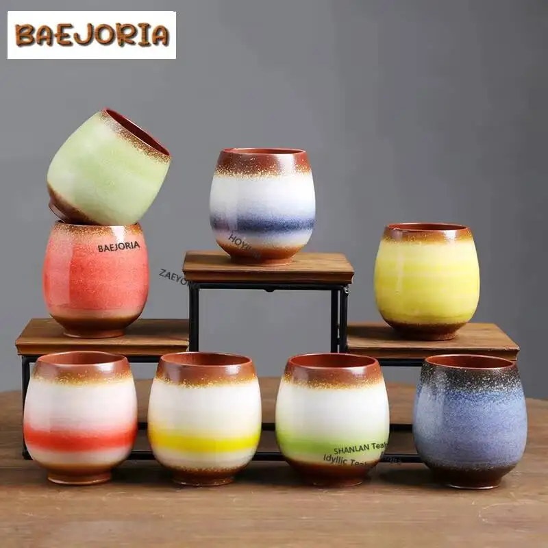 1pc 200ml Mini Tea Cup Kiln Transformation Ceramic Mug Kiln Chinese Kung Fu Ceramic Cups Espresso Coffee Mug Tableware Wholesale