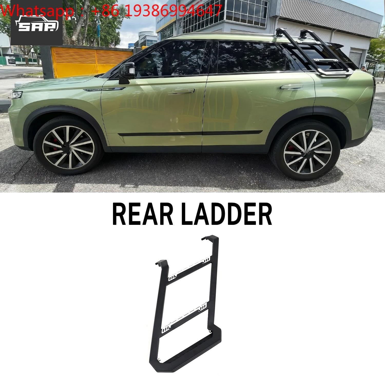 For  Exterior Accessories Anti-Rust Aluminum Side Ladder for Chery Jaecoo 7 Heavy Duty Roof Rack Access Window Side Stair