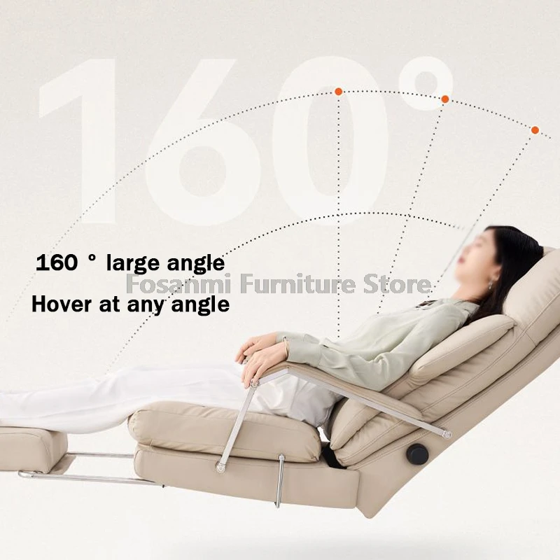 เก้าอี้สํานักงานตามหลักสรีรศาสตร์ปรับมุมพนักพิงและความสูงปรับเก้าอี้คอมพิวเตอร์หนังนุ่มเก้าอี้เล่นเกมพร้อมที่วางเท้า