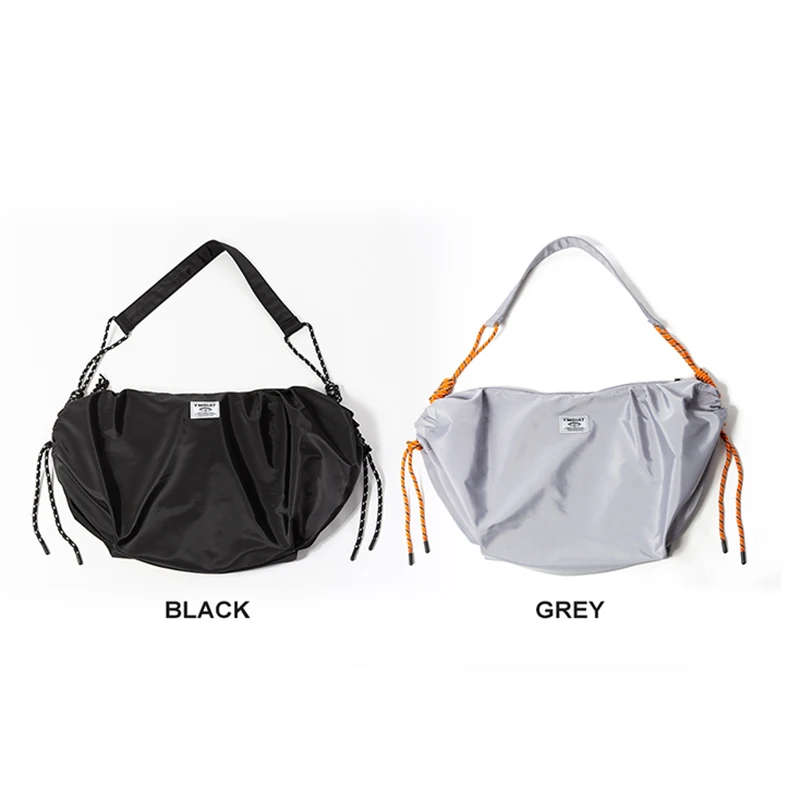 New Style Drawstring Decorative Waterproof Casual Crossbody Bag Multifunctional 0.35kg Weight Unisex Zipper Simple Shoulder Bag