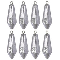 8pcs 40g Drop Shot Fishing Sinkers Kit Hexagonal Shape Lead Sinker Weight Kits Fishing Accessories 20g 30g 60g 80g 100g